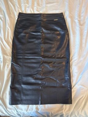 Marc Jacobs Black Faux Leather Pencil Skirt